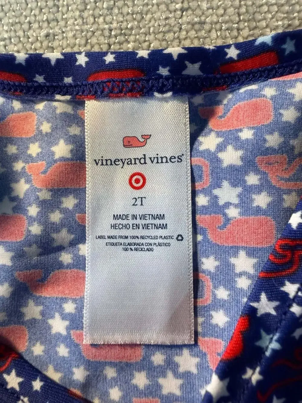 Vineyard Vines for Target Toddler Girls Patriotic Star and Whale Print Long Slee